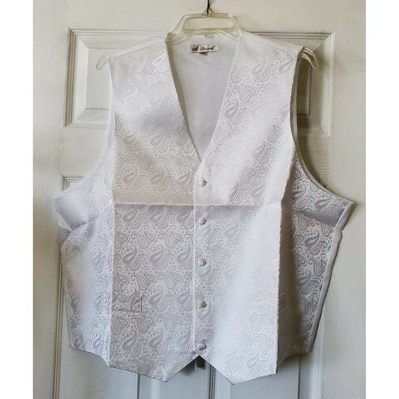 ST. PATRICK WHITE PAISLEY MENS DRESS VEST SIZE XS NWOT - Picture 1 of 9